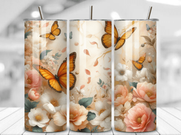 3D Butterfly Floral Tumbler Wraps PNG: A Stylish and Versatile Design Solution