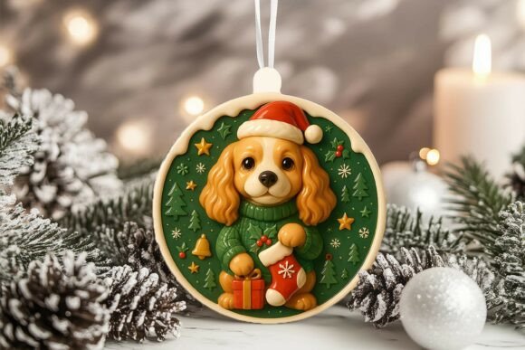 3D Cocker Spaniel Dog Xmas Ornament: A Versatile Addition to Your Holiday Decor