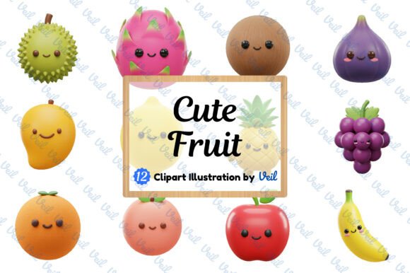 3D Cute Fruit Png Clipart Collection: A Versatile Tool for Creative Projects