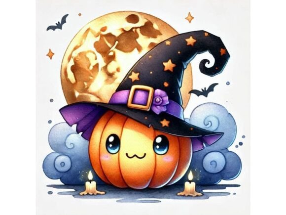 3D Jacko’lantern with a Cute Witch: A Versatile Halloween Design