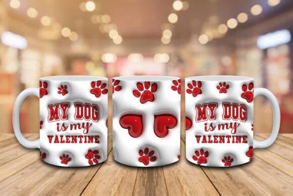 3D My Dog is My Valentine Mug Wrap