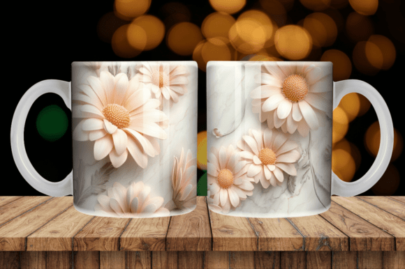 3D Paper Daisy Flowers Mug Wrap: A Creative and Versatile Design Solution