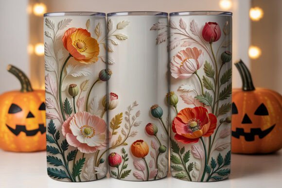 3D Poppy Floral Tumbler Wrap: A Stylish and Versatile Design Solution