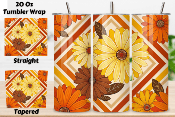 3D Retro Summer Daisy Seamless Tumbler: A Stylish and Versatile Drinkware Design