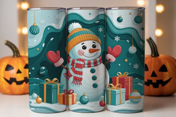 3D Snowman Christmas 20oz Tumbler Wrap: A Perfect Addition to Your Holiday Projects
