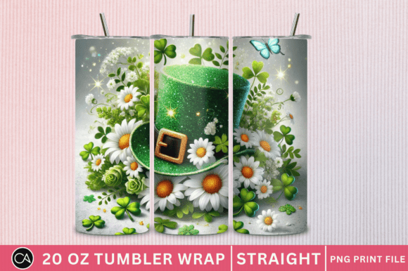 3D St. Patrick's Shamrock Daisy Tumbler