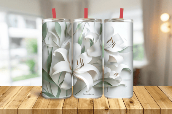 3D White Lilies Flowers 20oz Skinny Wrap: A Versatile and Stylish Addition to Your Tumbler Collection
