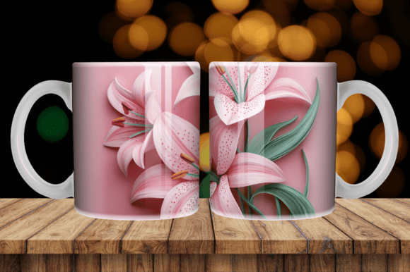 3D White Pink Lilies Flowers Mug Skinny: A Stylish and Functional Addition to Your Collection