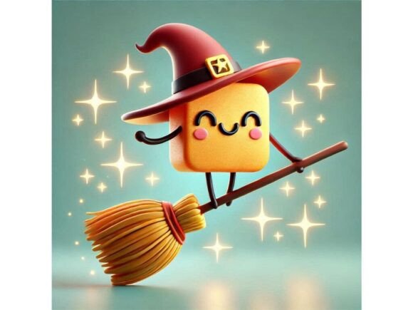 Cute 3D Broomstick Character with AR