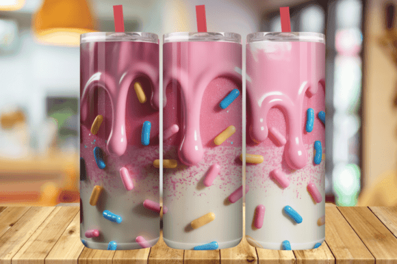 Cute Sprinkle Tumbler Wrap 3D Tumbler: A Unique and Stylish Addition to Your Collection