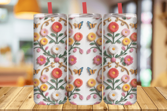 Discover the Charm of 3D Papercut Daisy Tumbler Wrap