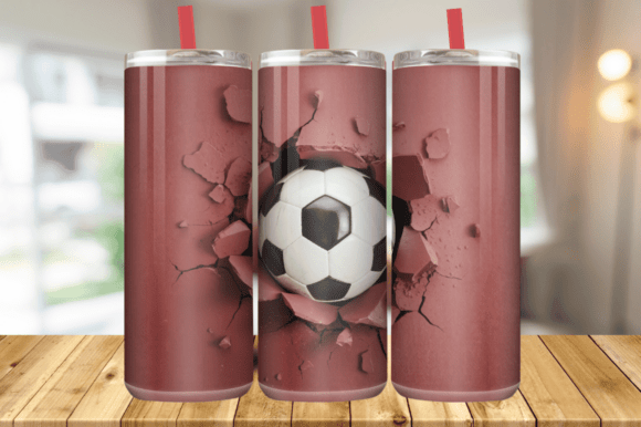 Elevate Your Drinkware with the 3D Soccer Ball Hole in a Wall Tumbler