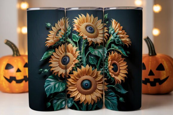 Embrace the Season with 3D Sunflower Autumn Tumbler Wrap