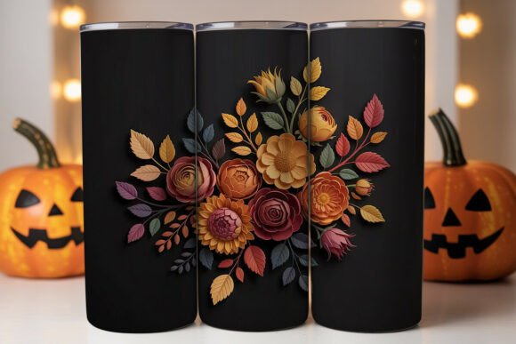 Enhance Your Tumbler with the Autumn 3D Floral 20oz Tumbler Wrap