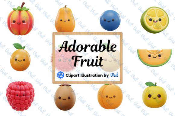 Explore the Versatility of 3D Adorable Fruit Png Clipart Bundle