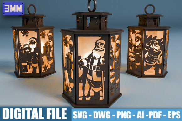 Get Creative with 3D Santa Claus Lantern Laser Cut Files