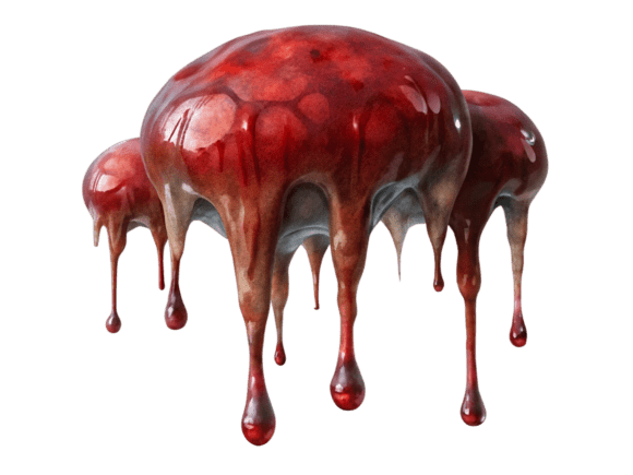 High-Quality 3D Red Paint Rops of Blood PNG