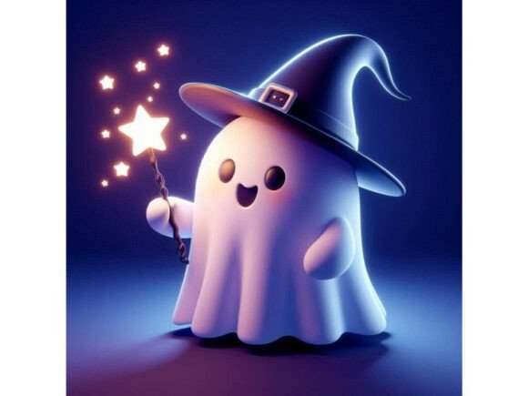 Integrating a 3D Chubby Ghost in a Witch Costume into Your Creative Workflow