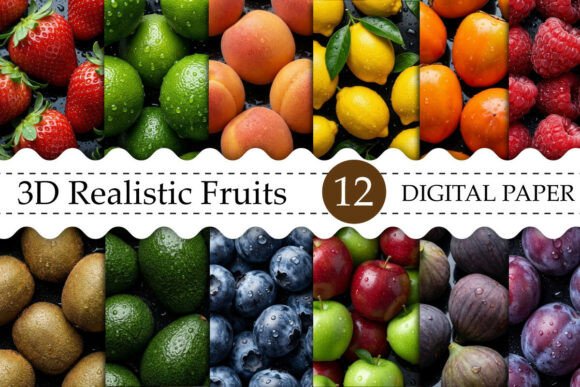 Strategic Use of 3D Realistic Fruits Digital Paper for Enhanced Creativity and Branding
