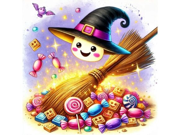 Strategic Use of a 3D Witch’s Broom Sweeping a Pile of for Creative and Business Success
