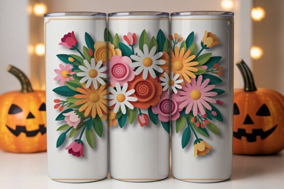 Transform Your 20oz Tumbler with a 3D Paper Flowers Wrap