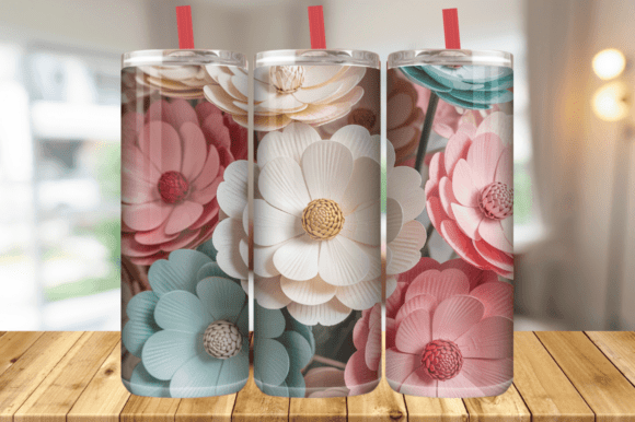 Transform Your Tumblers with 3D Flowers Wrap