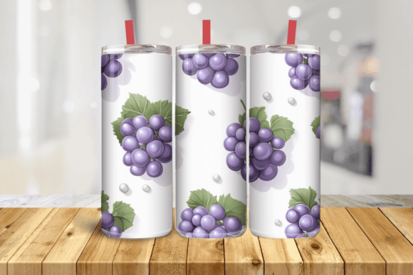 Transform Your Tumblers with 3D Purple Grapes Design