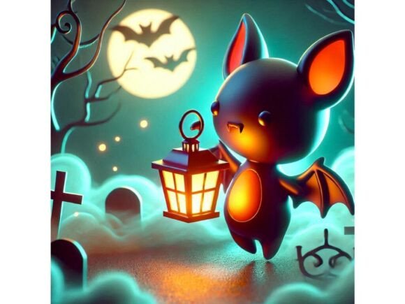 Unleashing Creativity with a 3D Tiny Vampire Bat Holding a Glowin