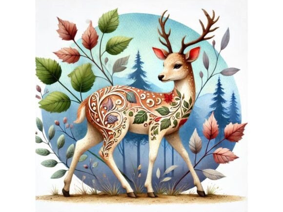Unlock Your Creativity with a 3D Deer Fawn with Leaf Designs Adorning
